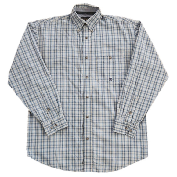 Twenty X by Wrangler Blue & White Plaid Button-Up Shirt - Picture 1 of 10
